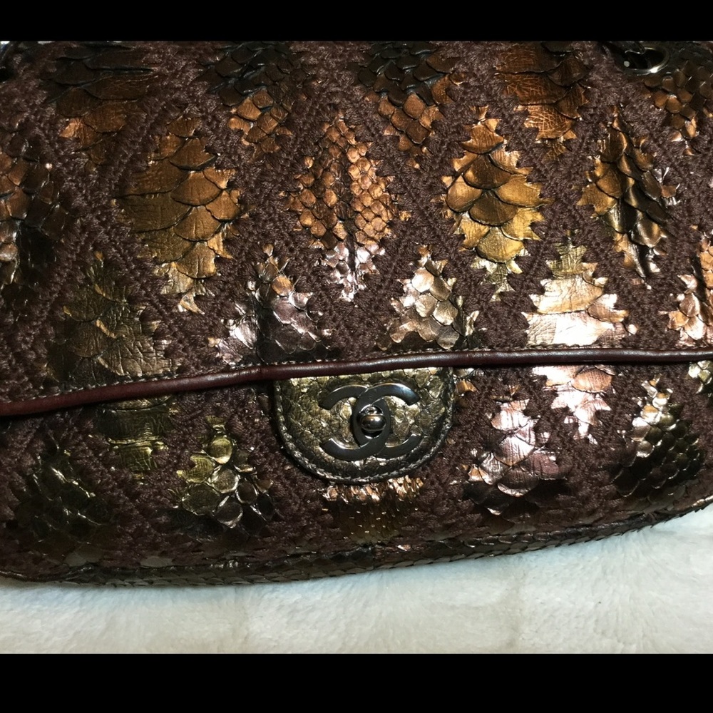 Chanel bronze metal python crochet bag - Picture 6 of 15